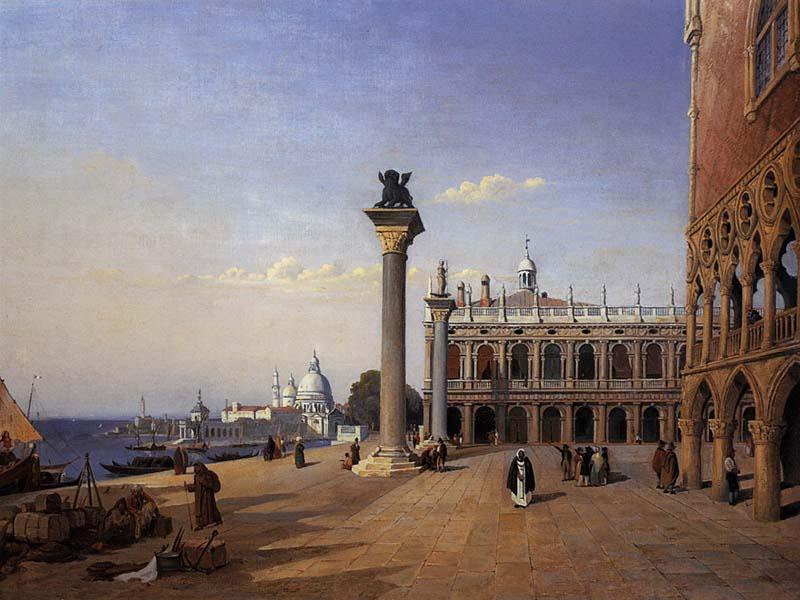 Jean Baptiste Camille  Corot Venise, La Piazetta Sweden oil painting art